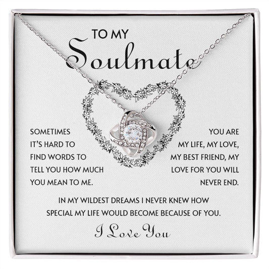 To My Soulmate | I Love You -Love Knot Necklace